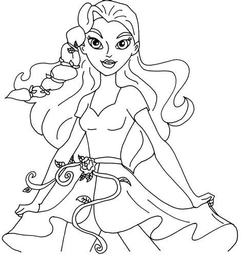 dc super hero girls poison ivy coloring page|pamela isley dc superhero girl.